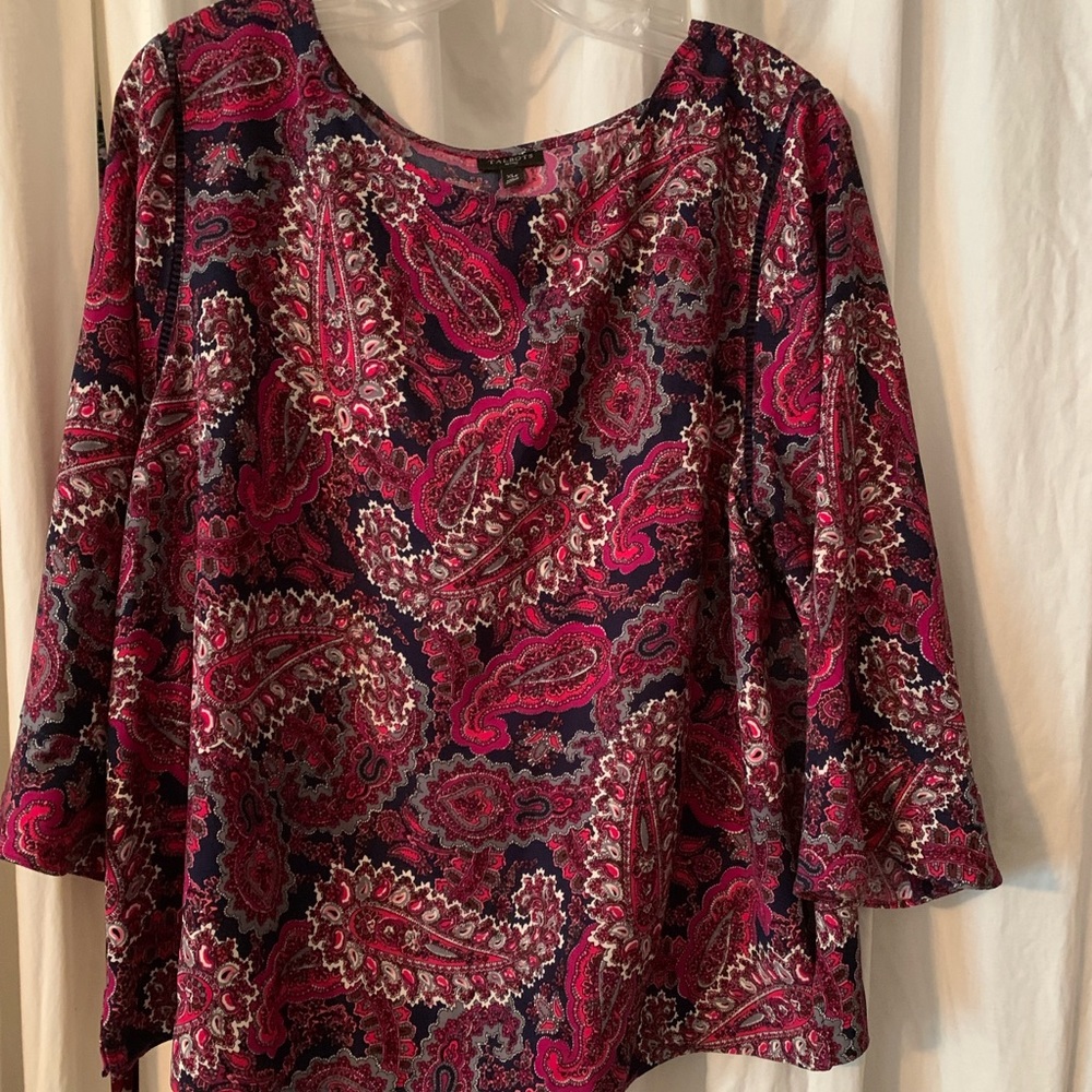 Talbots paisley 3/4 sleeve blouse